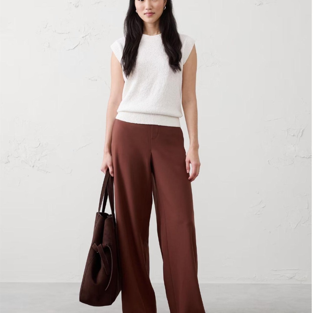 Banana Republic Hayden Wide-Leg Pant Brown 16 Womens High Rise NEW